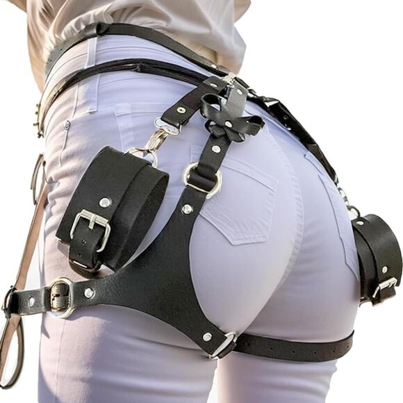 Punk Leather Thigh Straps,Punk Leather Thigh Harness,Body Harness Belt for Gothi - Picture 1 of 5